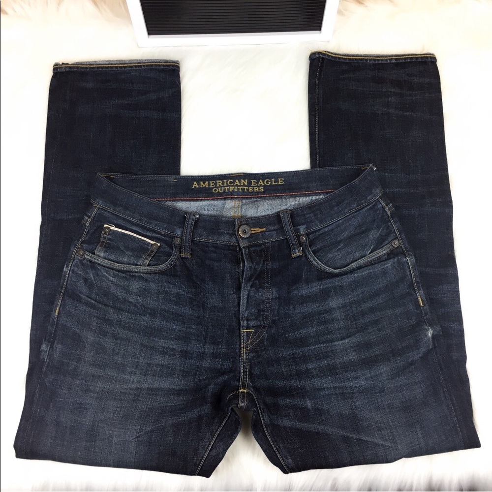 American Eagle Slim Straight Selvedge Jean 32 x 32